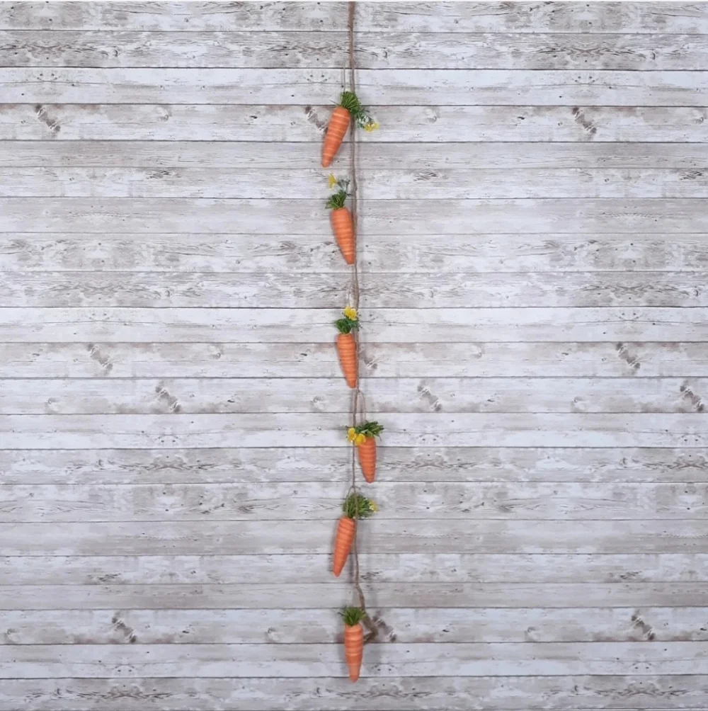 Spring Garland Carrots Easter Flowers 49 Inch